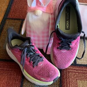 Hoka Women's Pink and Black Performance Running Shoes